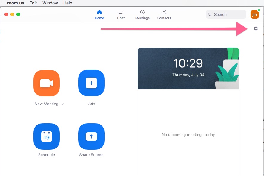 Where to setup Zoom